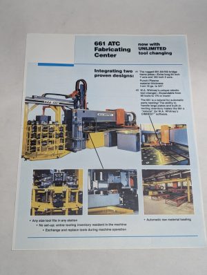 Whitney 661 Atc Fabricatting Center 661-84/160 Atc-80 Sales Brochure Sheet