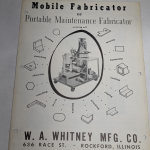 W.A. Whitney Mobile Fabricator Portable Maintenace Fabricator Sales Brochure