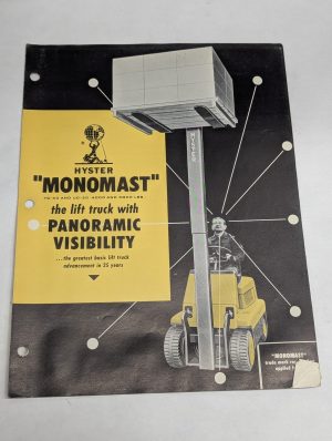 Hyster Monomast Sales Literature Brochure Information Fork Lift Catalog