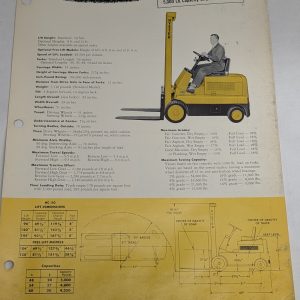 Hyster Hc-50 Specification Sales Literature Brochure Information Sheet Forklift