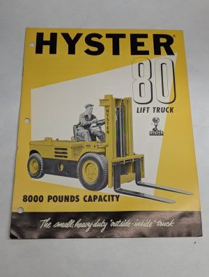 Hyster Fork Lift Truck Sales Brochure Literature Information 1956 Za-80