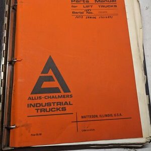 Allis Chalmers Fork Lift Truck Parts List Book Manual Fl 60 70 80 -24 P.S. 1969