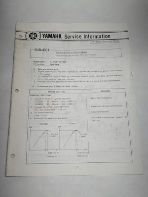 Oem Yamaha Yz250D Yz400D Service Information Sheets Motorcycle Model Updates