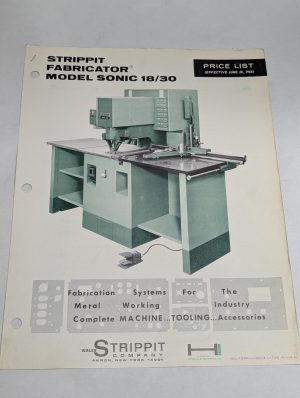 Strippit Sonic 18/30 Sales Price List Product Catalog Sheetmetal Fabricator