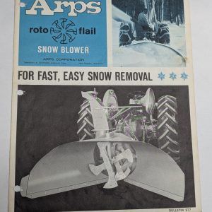 Arps Roto Flail Snow Blower Sales Bulletin Literature Brochure #677