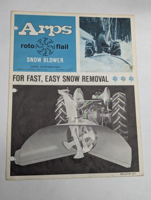 Arps Roto Flail Snow Blower Sales Bulletin Literature Brochure #677