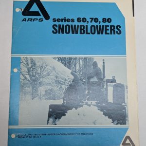 Arps 1 & 2 Stage Snow Blower Sales Bulletin Literature #Sb/315 60 70 80 Series