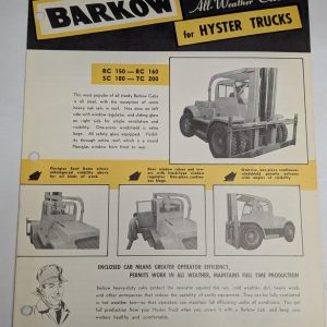 Barkow All Weather Cabs For Hyster Lift Trucks Rc 150 160 Sc 180 Tc 200 Sales