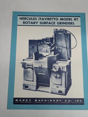 Hercules Favretto Model Rt Rotary Surface Grinders Morey Machine Sales Brochure