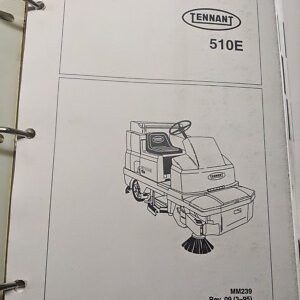 Tennant Maintenance Equipment Manual Parts List Book 510E 1995 Mm293