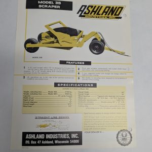 Ashland Industries Sales Information Sheet Brochure Literature #35 Scraper