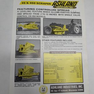 Ashland Sales Sheet 60 600 Scraper 45 450 Specifications Information Literature
