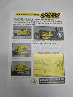 Ashland Sales Sheet 60 600 Scraper 45 450 Specifications Information Literature
