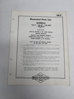 Briggs & Stratton Engine Illustrated Parts List Catalog Manual 6B-2 Ms-3820