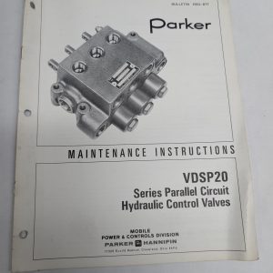 Parker Hannifin Maintenance Instruction Manual Vdsp20 Hydraulic Control Valve