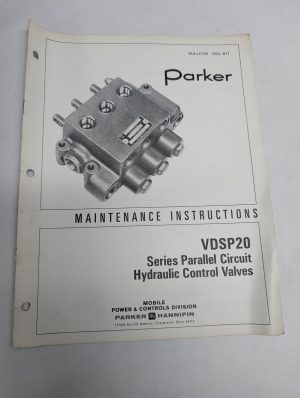 Parker Hannifin Maintenance Instruction Manual Vdsp20 Hydraulic Control Valve