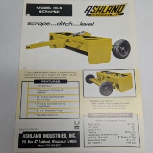 Ashland Sales Brochure Literature Specifications Sheet 10-S Scraper
