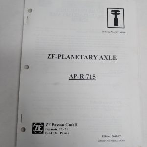Zf Passau Gmbh Zf-Planetary Axle Ap-R 715 Gehl #918363/Ap0309 Service Manual
