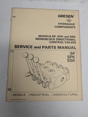 Gresen Hydraulic Sp Spk Ssk Control Valves Monoblock Service Manual Parts List