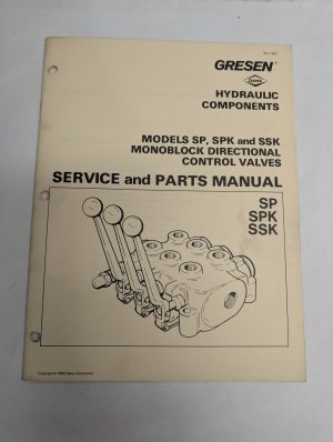Gresen Hydraulic Spk Ssk Monoblock Control Valve Service & Parts Catalog Manual