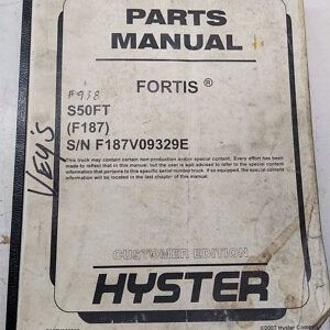 Hyster Parts List Book Manual Fortis S50Ft F187 Fork Lift Truck 2007