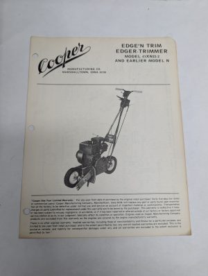 Cooper Edge'N Trim Edger Trimmer 41Xn32-4 Model Parts List & Instruction Manual