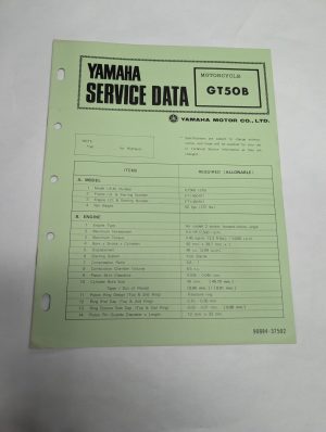 Original Oem Yamaha Service Data Sheets Motorcycle Specifications Gt50B