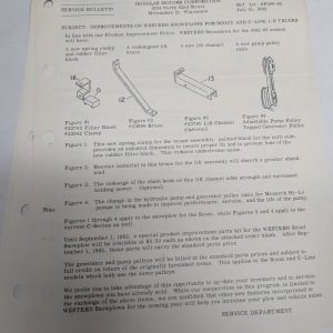 Western Snowplow Division Douglas Motors Service Bulletin C-Line Ih Trucks