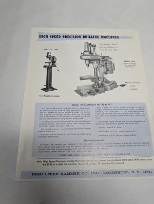 High Speed Hammer Company Precision Drilling Machines R-53 Af-7B Us Sales Sheet