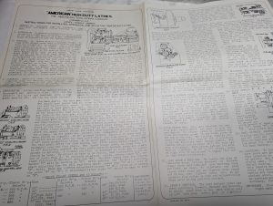 American High Duty Lathes Tool Works Operating Instruction Sheet Machine Ref