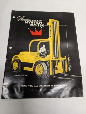 Hyster Fork Lift Truck Sales Brochure Literature Information Catalog 1956 Rc-150
