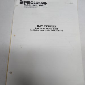 Pequea Hay Tedder Illustrated Parts Price List Catalog Model 710P 710G 910P 910G