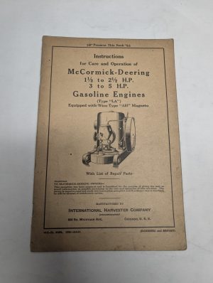 International Ih Mccormick Deering Instruction Manual La Gas Engines 1937