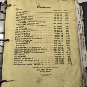 Hyster Service Manual Spacesaver S 70 80 100 120 Xl Xls Bcs Fork Lift Truck 1988