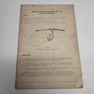 Instructions For Setting Up & Operating International Harvester Machine