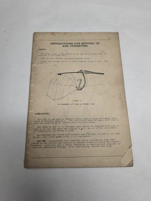 Instructions For Setting Up & Operating International Harvester Machine