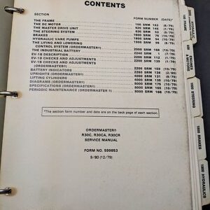 Hyster Service Manual Ordermaster R30 C Ca Cr Fork Lift Truck 1980 Repair Shop