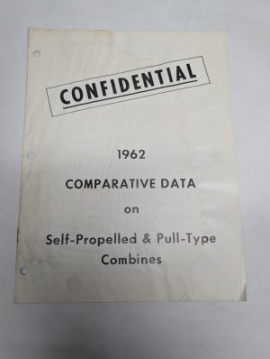 1962 Comparative Data Self-Propelled Pull Type Combines International Cr-1399-M1