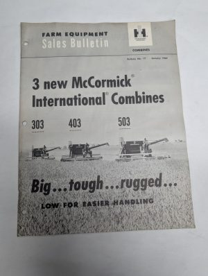International Ih Farm Equipment Sales Bulletin #17 1962 303 403 503 Combines
