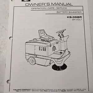 Kent Owners Manual Operation Service Parts List Book Ks-35 Br 1993 Sweeper