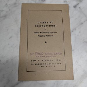 B.S.A. Huller Electricall Operated Tapping Machines Operation Instruction Manual