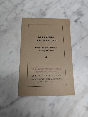 B.S.A. Huller Electricall Operated Tapping Machines Operation Instruction Manual