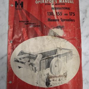 International Harvester Ih Operator'S Manual 130 155 175 Manure Spreaders Setup