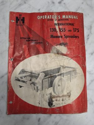 International Harvester Ih Operator'S Manual 130 155 175 Manure Spreaders Setup