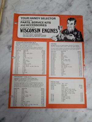 Your Handy Selector Parts Service Kit Accessories Wisconsin Engines Catalog 1974