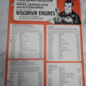 Your Handy Selector Parts Service Accessories Wisconsin Engines November 1974