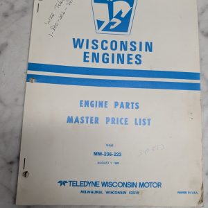 Teledyne Wisconsin Motor Mm-236-223 1982 Engine Parts Master Price List Sales