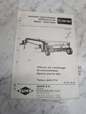 Kuhn Mower Conditioner Fc 250 300 Spare Parts List Book Catalog Manual 9014 281