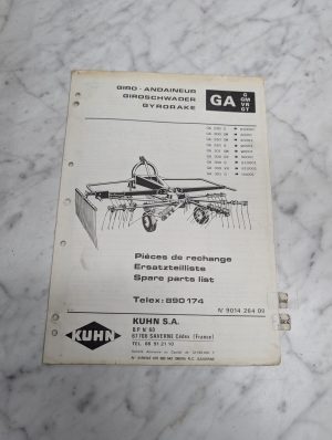 Kuhn Gyrorake Ga G Gm Vr Gt Spare Parts List Book Catalog Manual 9014 264 09