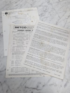 Setgo Industries Grinders Buffers Polishers Product Price List Sales Brochure